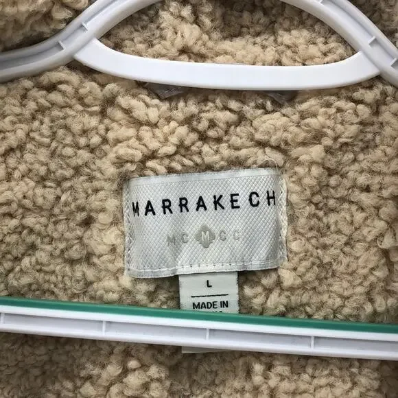 Anthropologie MARRAKECH Tia quilted Sherpa jacket cottage core prairie casual